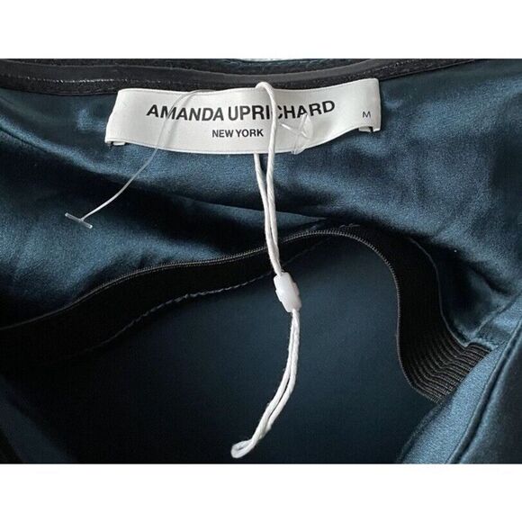 New $240 Amanda Uprichard 100% Silk Janae Cocktail Dress Size Medium Nightwind - Picture 6 of 6